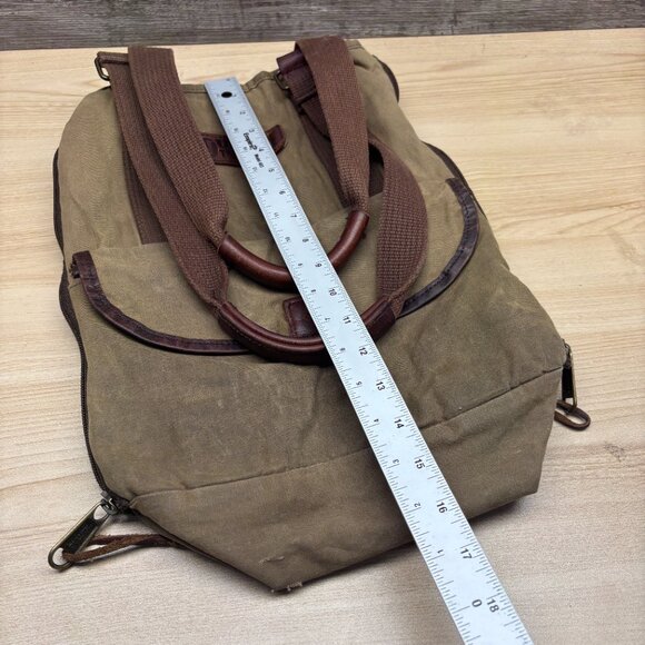 Duluth Trading Company Oil Cloth Day Tote Bag Brown Expandable Durable - Picture 12 of 12